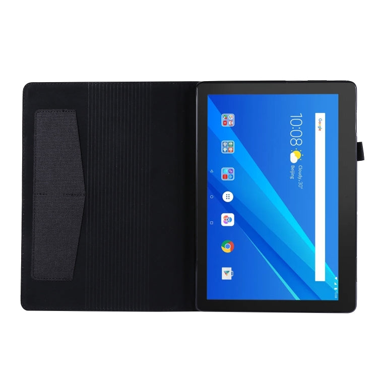 For Lenovo Tab M10 Horizontal Flip TPU + Fabric PU Leather Protective Case with Name Card Clip(Black) - Lenovo by buy2fix | Online Shopping UK | buy2fix