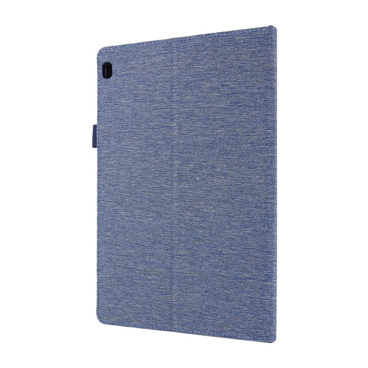 For Lenovo Tab M10 Horizontal Flip TPU + Fabric PU Leather Protective Case with Name Card Clip(Dark Blue) - Lenovo by buy2fix | Online Shopping UK | buy2fix
