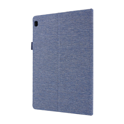 For Lenovo Tab M10 Horizontal Flip TPU + Fabric PU Leather Protective Case with Name Card Clip(Dark Blue) - Lenovo by buy2fix | Online Shopping UK | buy2fix