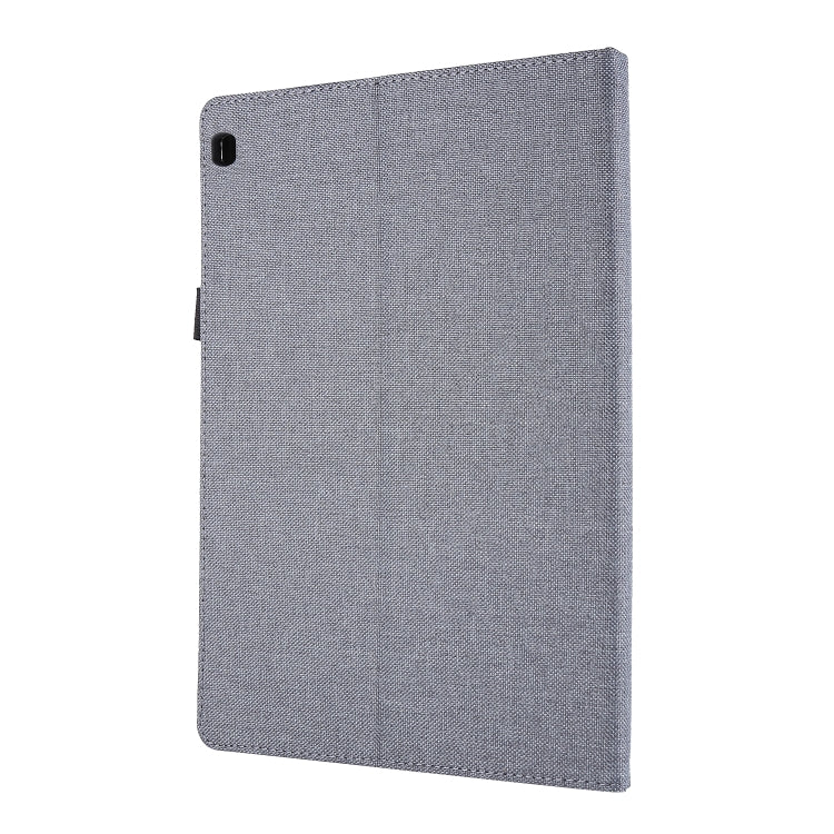 For Lenovo Tab M10 Horizontal Flip TPU + Fabric PU Leather Protective Case with Name Card Clip(Grey) - Lenovo by buy2fix | Online Shopping UK | buy2fix
