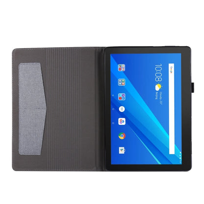 For Lenovo Tab M10 Horizontal Flip TPU + Fabric PU Leather Protective Case with Name Card Clip(Grey) - Lenovo by buy2fix | Online Shopping UK | buy2fix