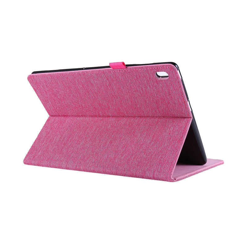For Lenovo Tab M10 Horizontal Flip TPU + Fabric PU Leather Protective Case with Name Card Clip(Grey) - Lenovo by buy2fix | Online Shopping UK | buy2fix