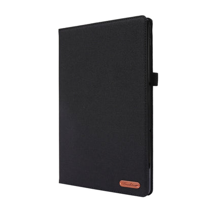 For Lenovo Tab P11 Pro Horizontal Flip TPU + Fabric PU Leather Protective Case with Name Card Clip(Black) - Lenovo by buy2fix | Online Shopping UK | buy2fix