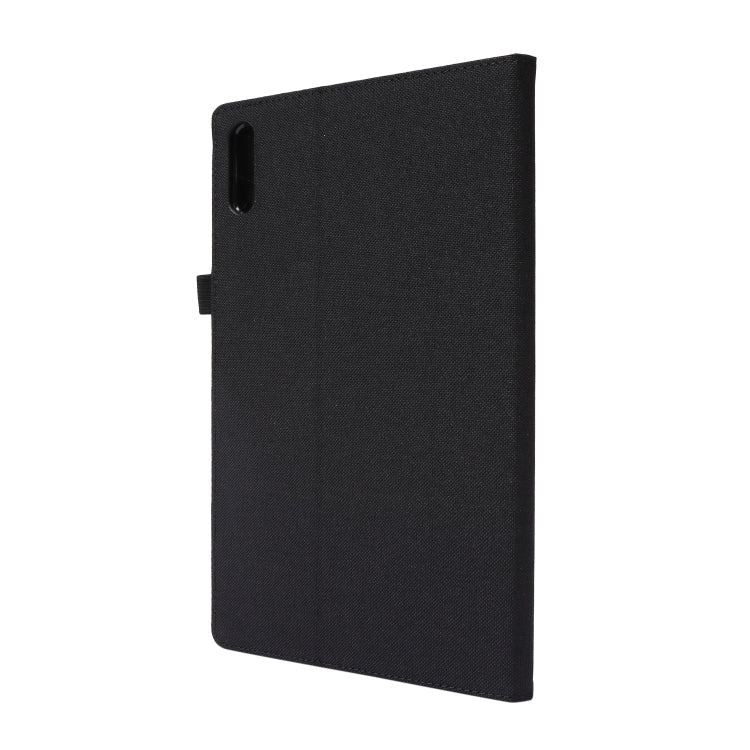For Lenovo Tab P11 Pro Horizontal Flip TPU + Fabric PU Leather Protective Case with Name Card Clip(Black) - Lenovo by buy2fix | Online Shopping UK | buy2fix