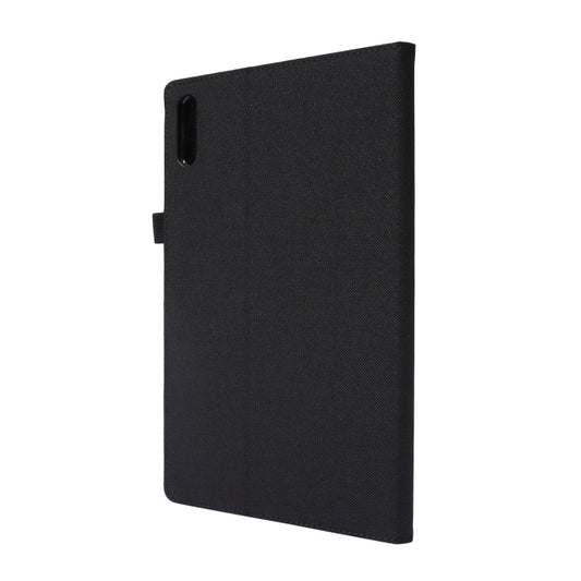 For Lenovo Tab P11 Pro Horizontal Flip TPU + Fabric PU Leather Protective Case with Name Card Clip(Black) - Lenovo by buy2fix | Online Shopping UK | buy2fix