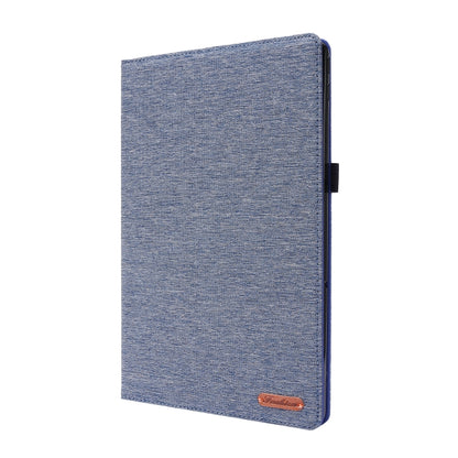 For Lenovo Tab P11 Pro Horizontal Flip TPU + Fabric PU Leather Protective Case with Name Card Clip(Dark Blue) - Lenovo by buy2fix | Online Shopping UK | buy2fix