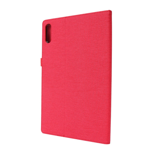 For Lenovo Tab P11 Pro Horizontal Flip TPU + Fabric PU Leather Protective Case with Name Card Clip(Red) - Lenovo by buy2fix | Online Shopping UK | buy2fix