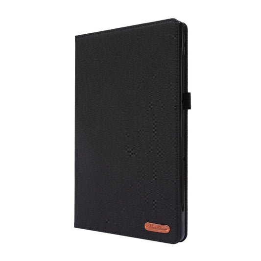 For Lenovo Tab P11 Horizontal Flip TPU + Fabric PU Leather Protective Case with Name Card Clip(Black) - Lenovo by buy2fix | Online Shopping UK | buy2fix