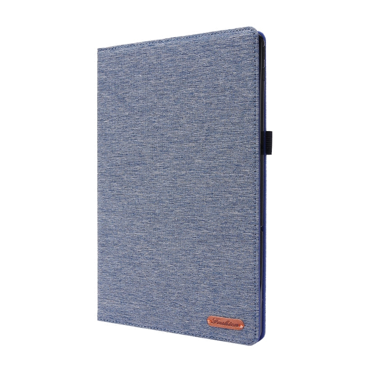 For Lenovo Tab P11 Horizontal Flip TPU + Fabric PU Leather Protective Case with Name Card Clip(Dark Blue) - Lenovo by buy2fix | Online Shopping UK | buy2fix