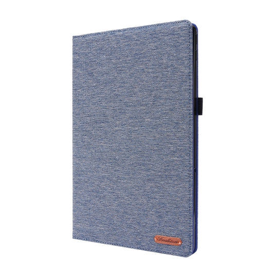 For Lenovo Tab P11 Horizontal Flip TPU + Fabric PU Leather Protective Case with Name Card Clip(Dark Blue) - Lenovo by buy2fix | Online Shopping UK | buy2fix