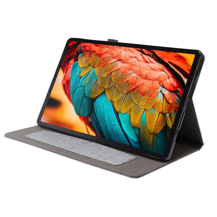 For Lenovo Tab P11 Horizontal Flip TPU + Fabric PU Leather Protective Case with Name Card Clip(Dark Blue) - Lenovo by buy2fix | Online Shopping UK | buy2fix