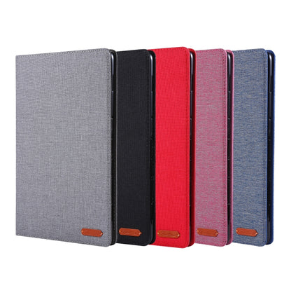 For Lenovo Tab P11 Horizontal Flip TPU + Fabric PU Leather Protective Case with Name Card Clip(Dark Blue) - Lenovo by buy2fix | Online Shopping UK | buy2fix