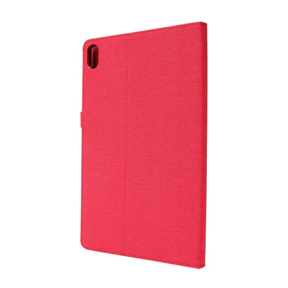For Lenovo Tab P11 Horizontal Flip TPU + Fabric PU Leather Protective Case with Name Card Clip(Red) - Lenovo by buy2fix | Online Shopping UK | buy2fix
