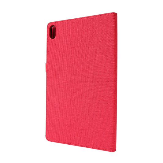 For Lenovo Tab P11 Horizontal Flip TPU + Fabric PU Leather Protective Case with Name Card Clip(Red) - Lenovo by buy2fix | Online Shopping UK | buy2fix