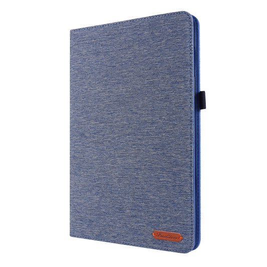For Samsung Galaxy Tab S8+ / Tab S8 Plus /  Tab S7 FE / Tab S7+ / T970 Horizontal Flip TPU + Fabric PU Leather Protective Case with Name Card Clip(Dark Blue) - Galaxy Tab S8+ Cases by buy2fix | Online Shopping UK | buy2fix