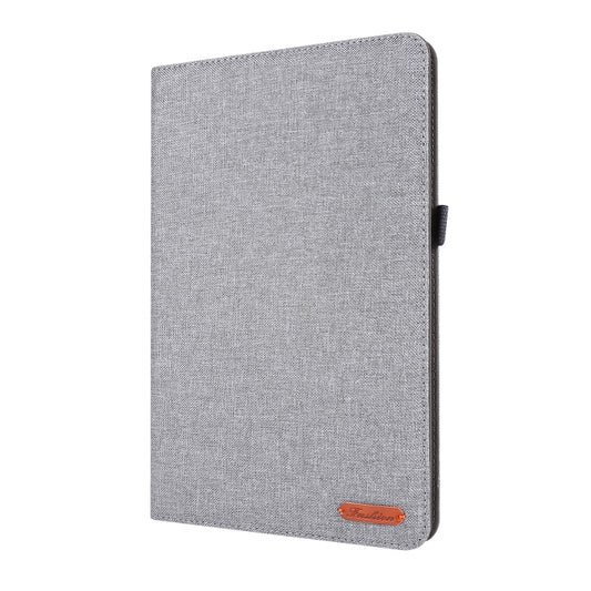 For Samsung Galaxy Tab S8+ / Tab S8 Plus /  Tab S7 FE / Tab S7+ / T970 Horizontal Flip TPU + Fabric PU Leather Protective Case with Name Card Clip(Grey) - Galaxy Tab S8+ Cases by buy2fix | Online Shopping UK | buy2fix