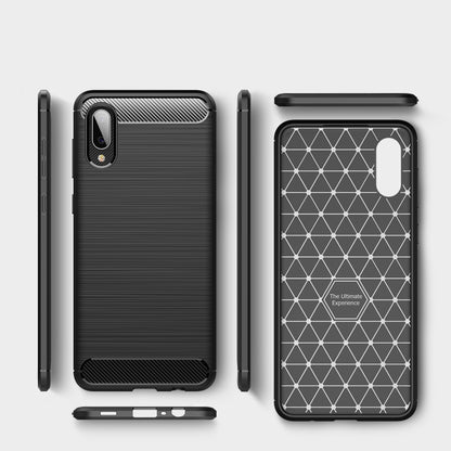 For Samsung Galaxy A02 Brushed Texture Carbon Fiber TPU Case(Red) by buy2fix