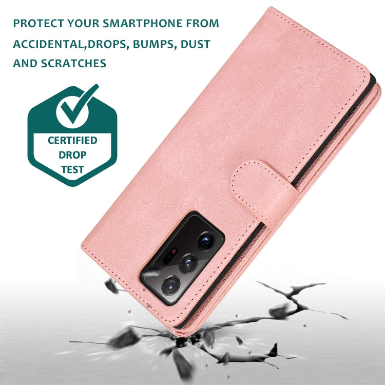 For Samsung Galaxy Note20 Ultra Skin-feel Crazy Horse Texture Zipper Wallet Bag Horizontal Flip Leather Case with Holder & Card Slots & Wallet & Lanyard(Rose Gold) by buy2fix