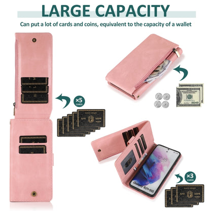 For Samsung Galaxy S20 FE 5G Skin-feel Crazy Horse Texture Zipper Wallet Bag Horizontal Flip Leather Case with Holder & Card Slots & Wallet & Lanyard(Rose Gold) by buy2fix