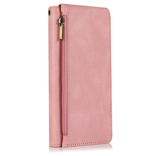 For Samsung Galaxy S21 Ultra 5G Skin-feel Crazy Horse Texture Zipper Wallet Bag Horizontal Flip Leather Case with Holder & Card Slots & Wallet & Lanyard(Rose Gold) - Galaxy S21 Ultra 5G Cases by buy2fix | Online Shopping UK | buy2fix