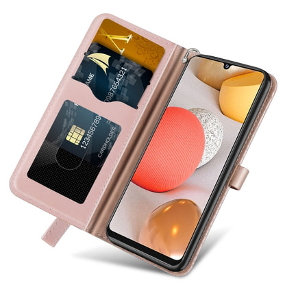 For Samsung Galaxy A12 Life of Tree Embossing Pattern Horizontal Flip Leather Case with Holder & Card Slot & Wallet & Photo Frame & Lanyard(Rose Gold) by buy2fix