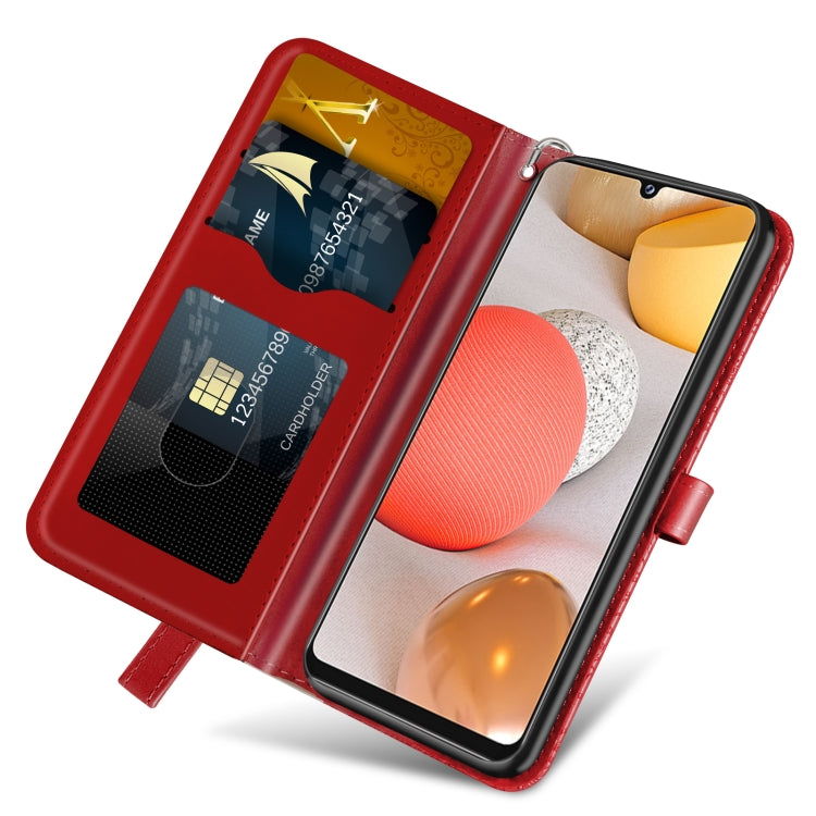 For Samsung Galaxy A12 Life of Tree Embossing Pattern Horizontal Flip Leather Case with Holder & Card Slot & Wallet & Photo Frame & Lanyard(Red) by buy2fix