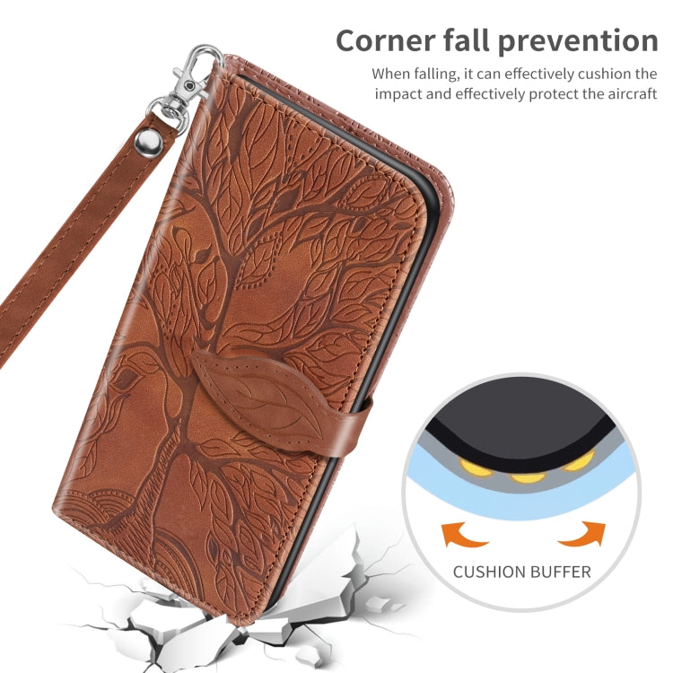 For Samsung Galaxy A31 Life of Tree Embossing Pattern Horizontal Flip Leather Case with Holder & Card Slot & Wallet & Photo Frame & Lanyard(Brown) by buy2fix