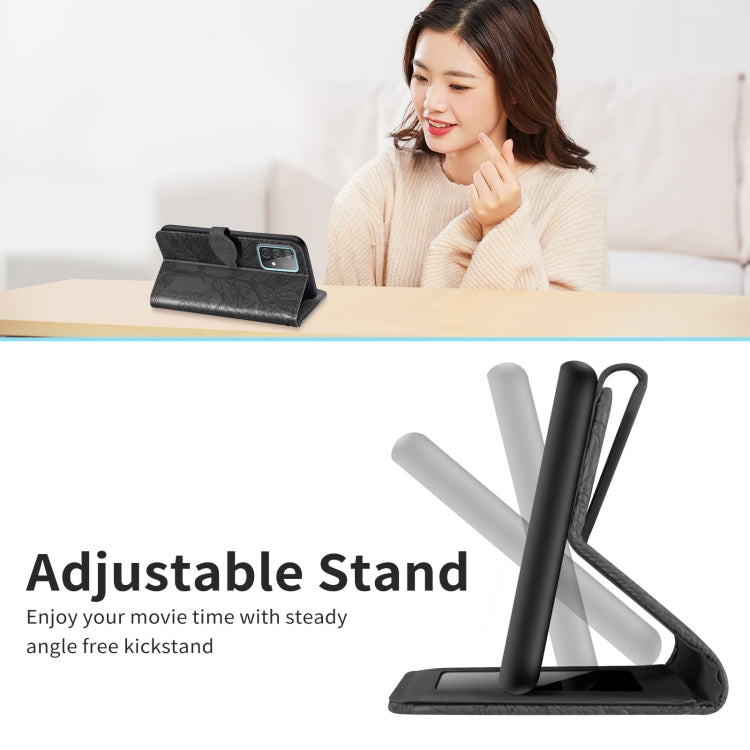 For Samsung Galaxy A52 5G / 4G Life of Tree Embossing Pattern Horizontal Flip Leather Case with Holder & Card Slot & Wallet & Photo Frame & Lanyard(Black) by buy2fix