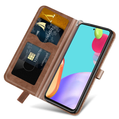 For Samsung Galaxy A52 5G / 4G Life of Tree Embossing Pattern Horizontal Flip Leather Case with Holder & Card Slot & Wallet & Photo Frame & Lanyard(Brown) by buy2fix