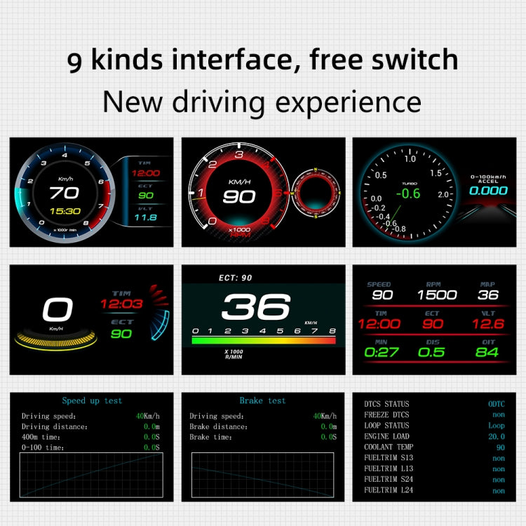 F9 OBD2 Car HUD Head-up Display Speed / Water Temperature / Voltage Display by buy2fix
