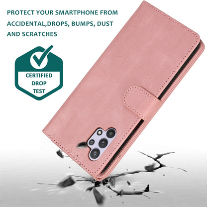For Samsung Galaxy A32 5G Skin-feel Crazy Horse Texture Zipper Wallet Bag Horizontal Flip Leather Case with Holder & Card Slots & Wallet & Lanyard(Rose Gold) by buy2fix