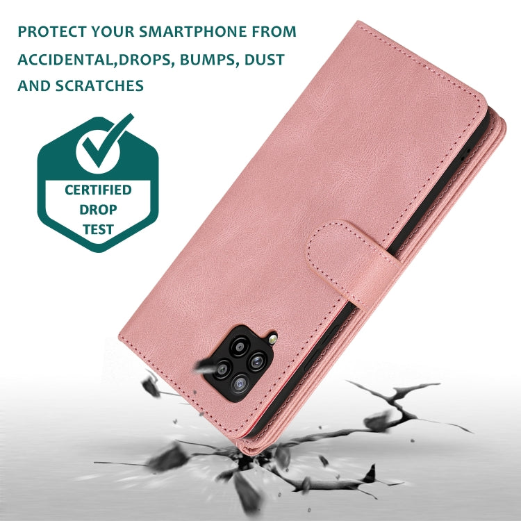For Samsung Galaxy A42 5G Skin-feel Crazy Horse Texture Zipper Wallet Bag Horizontal Flip Leather Case with Holder & Card Slots & Wallet & Lanyard(Rose Gold) by buy2fix
