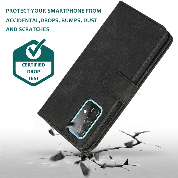 For Samsung Galaxy A52 5G Skin-feel Crazy Horse Texture Zipper Wallet Bag Horizontal Flip Leather Case with Holder & Card Slots & Wallet & Lanyard(Black) by buy2fix