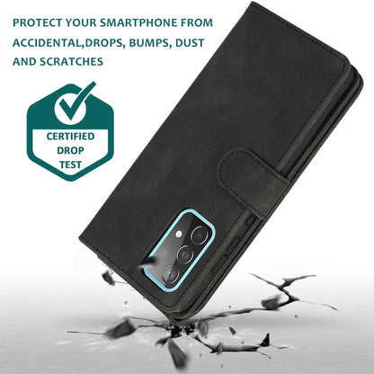 For Samsung Galaxy A52 5G Skin-feel Crazy Horse Texture Zipper Wallet Bag Horizontal Flip Leather Case with Holder & Card Slots & Wallet & Lanyard(Black) by buy2fix