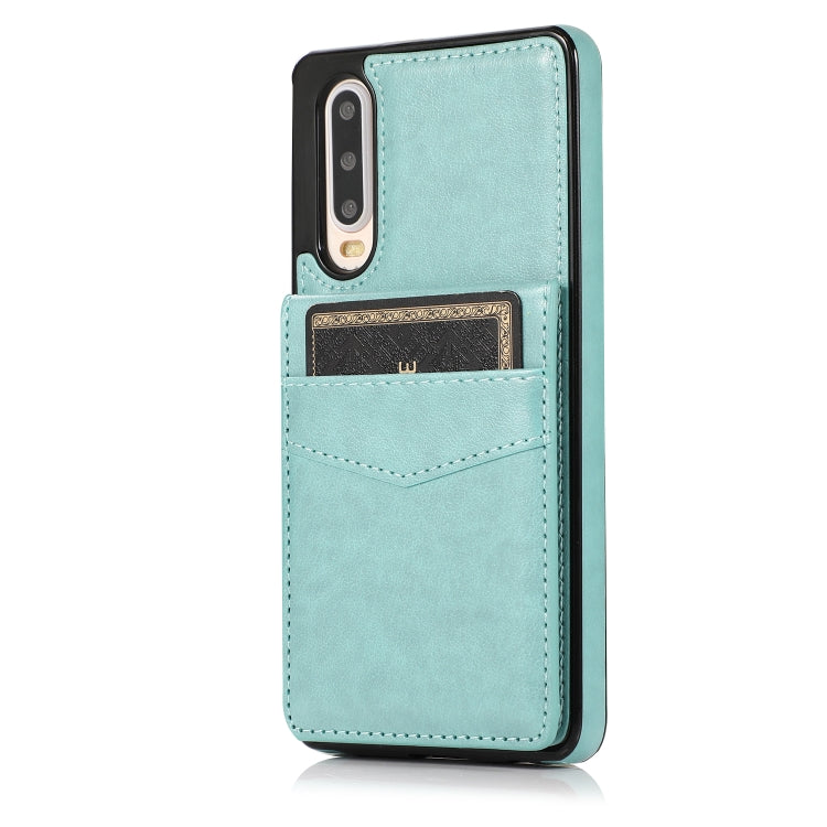 For Huawei P30 Solid Color PC + TPU Protective Case with Holder & Card Slots(Green) - Huawei Cases by buy2fix | Online Shopping UK | buy2fix