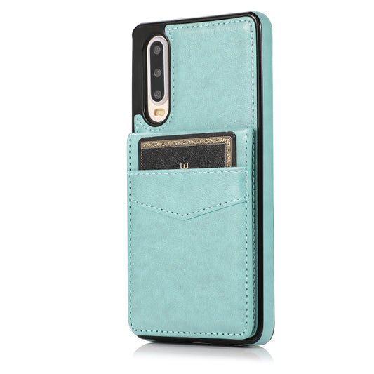 For Huawei P30 Solid Color PC + TPU Protective Case with Holder & Card Slots(Green) - Huawei Cases by buy2fix | Online Shopping UK | buy2fix