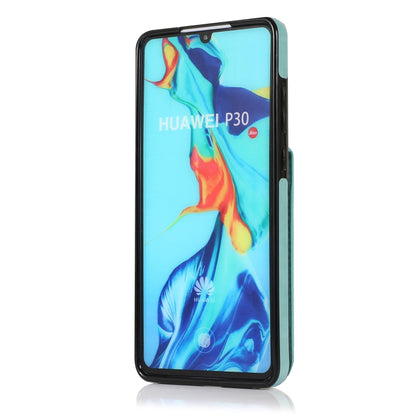 For Huawei P30 Solid Color PC + TPU Protective Case with Holder & Card Slots(Green) - Huawei Cases by buy2fix | Online Shopping UK | buy2fix