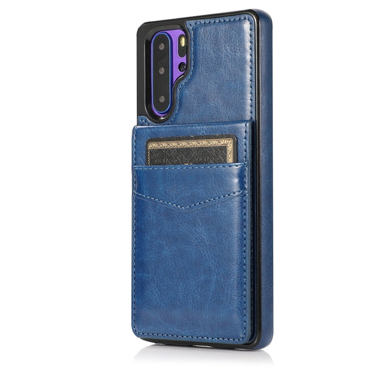 For Huawei P30 Pro Solid Color PC + TPU Protective Case with Holder & Card Slots(Blue) - Huawei Cases by buy2fix | Online Shopping UK | buy2fix