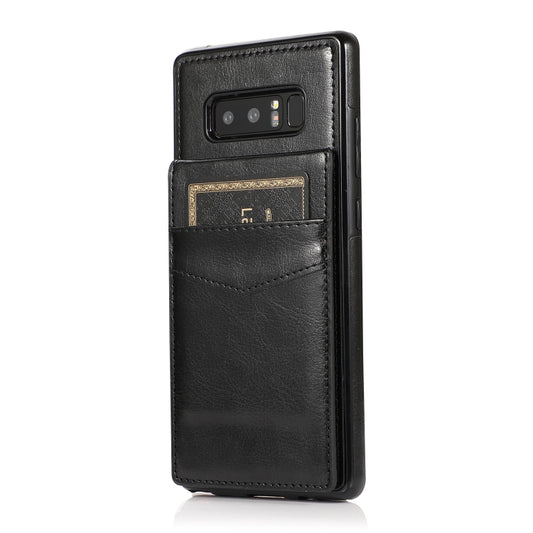 For Samsung Galaxy Note 8 Solid Color PC + TPU Protective Case with Holder & Card Slots(Black) by buy2fix