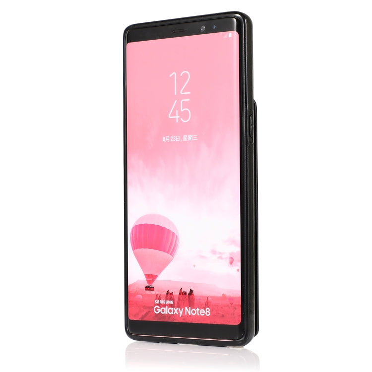 For Samsung Galaxy Note 8 Solid Color PC + TPU Protective Case with Holder & Card Slots(Black) by buy2fix