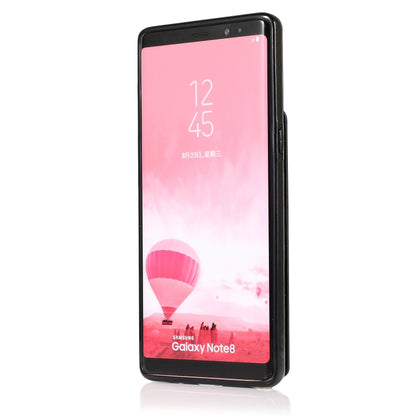 For Samsung Galaxy Note 8 Solid Color PC + TPU Protective Case with Holder & Card Slots(Black) by buy2fix