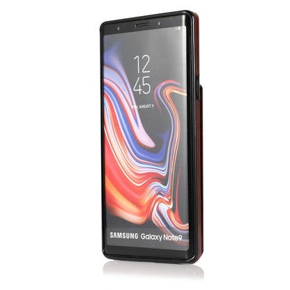For Samsung Galaxy Note9 Solid Color PC + TPU Protective Case with Holder & Card Slots(Brown) by buy2fix