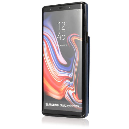 For Samsung Galaxy Note9 Solid Color PC + TPU Protective Case with Holder & Card Slots(Blue) by buy2fix