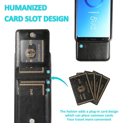 For Samsung Galaxy S9 Plus Solid Color PC + TPU Protective Case with Holder & Card Slots(Black) by buy2fix