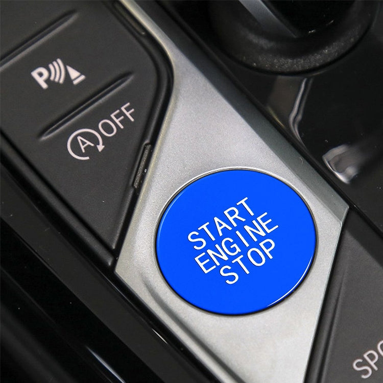 Car Carbon Fiber One-button Start Decorative Sticker for BMW 3 Series / G20 / G05 / G06 / G07 / G14 / G29 / F40 / F44(Blue) by buy2fix