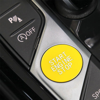 Car Carbon Fiber One-button Start Decorative Sticker for BMW 3 Series / G20 / G05 / G06 / G07 / G14 / G29 / F40 / F44(Yellow) by buy2fix