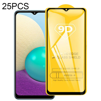 For Samsung Galaxy A02 25 PCS 9D Full Glue Full Screen Tempered Glass Film - Galaxy Tempered Glass by buy2fix | Online Shopping UK | buy2fix