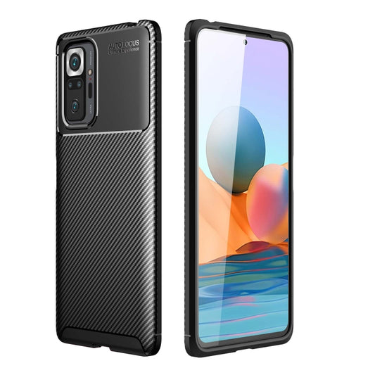 For Xiaomi Redmi Note 10 Pro / Note 10 Pro Max Carbon Fiber Texture Shockproof TPU Case(Black) - Xiaomi Cases by buy2fix | Online Shopping UK | buy2fix