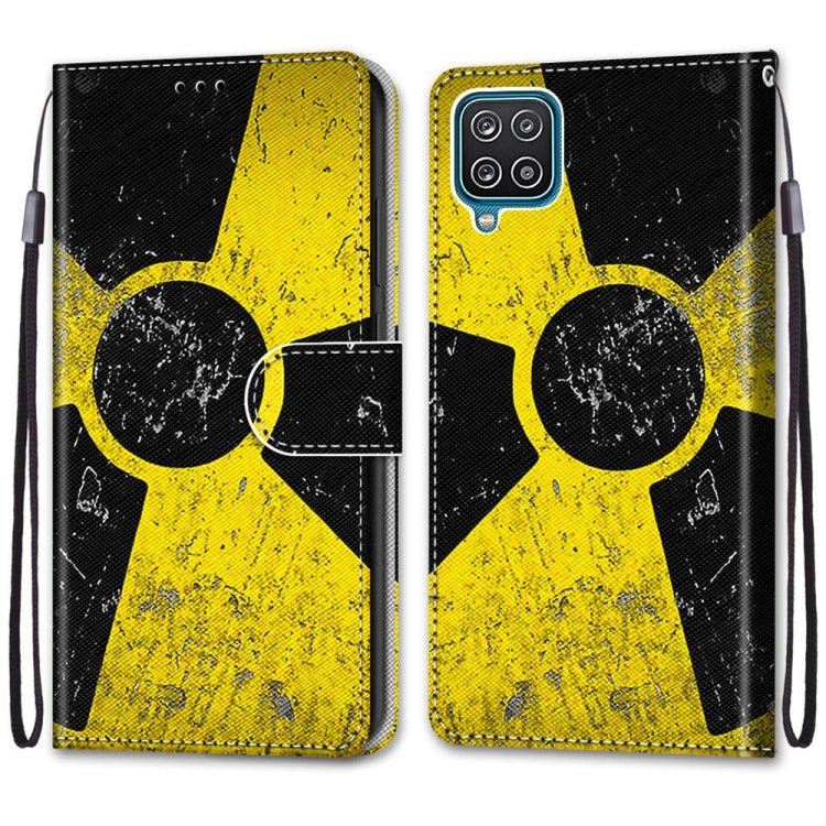 For Samsung Galaxy A12 / M12 Coloured Drawing Cross Texture Horizontal Flip PU Leather Case with Holder & Card Slots & Wallet & Lanyard(Yellow Black Logo) by buy2fix