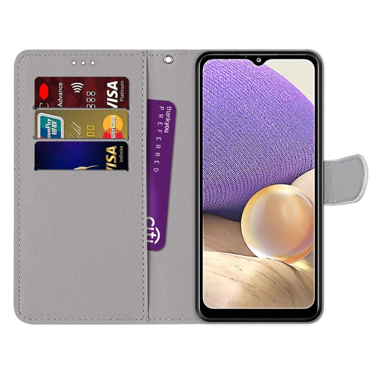 For Samsung Galaxy A32 5G Coloured Drawing Cross Texture Horizontal Flip PU Leather Case with Holder & Card Slots & Wallet & Lanyard(Green Lemon) - Motorola Cases by buy2fix | Online Shopping UK | buy2fix